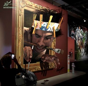 نقاشی یک هنرمند مکزیکی در نمایشگاه مونیخ آلمان