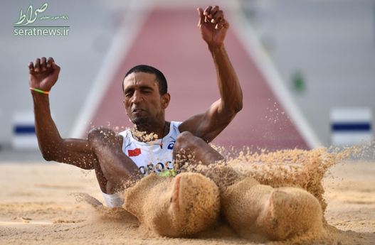 پرش ورزشکار مراکشی در رقابت های دو و میدانی همبستگی کشورهای اسلامی در باکو