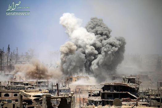 حمله هوایی به یک منطقه تحت کنترل تروریست ها در درعای سوریه