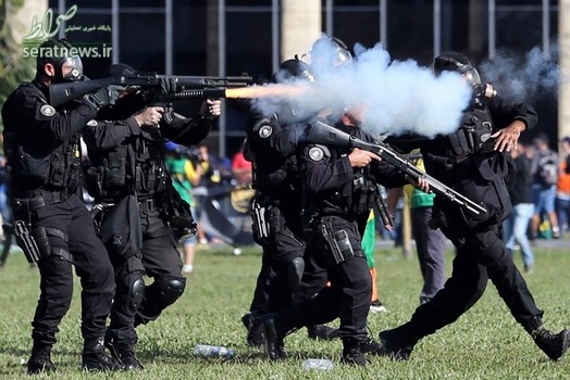 شلیک پلیس برزیل به سوی معترضان در برازیلیا