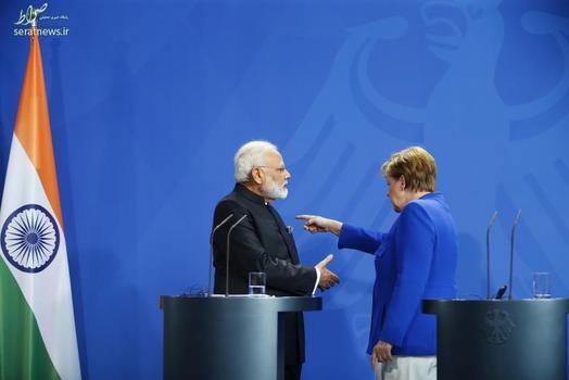 آنگلا مرکل صدراعظم آلمان و نارندرا نخست وزیر هند در برلین