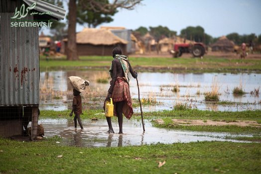 بارش باران و آب گرفتگی منطقه ای در شمال بحرالغزال سودان