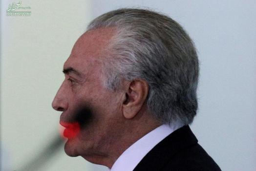 میشل تمر رییس جمهور برزیل در حال سخنرانی در برازیلیا