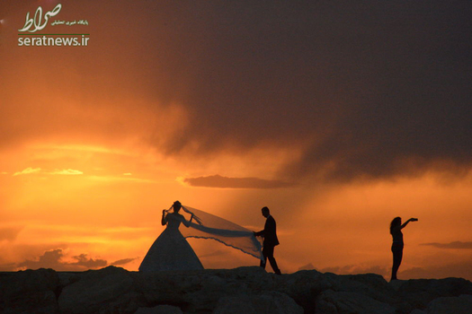 یک عروس و داماد در لاذقیه سوریه