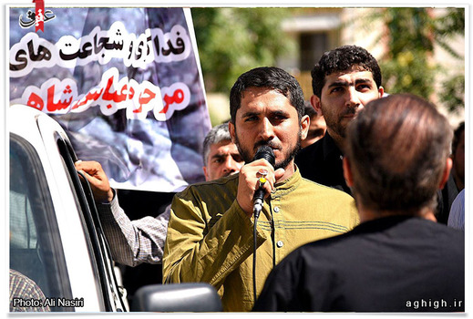 مداحی حاج امیر عباسی در مراسم تشییع پیکر کربلایی عباس شاهی 