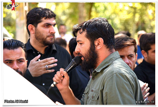 کربلایی سید امیر حسینی در مراسم تشییع پیکر کربلایی عباس شاهی 