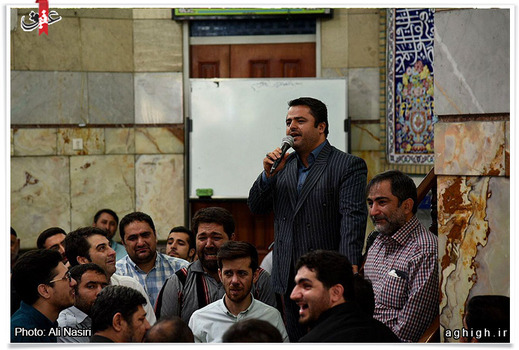 حاج مهدی عزیزیان در مراسم تشییع پیکر کربلایی عباس شاهی