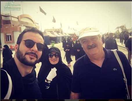 محمد سلوکی همراه با خانواده در پیاده روی اربعین 96