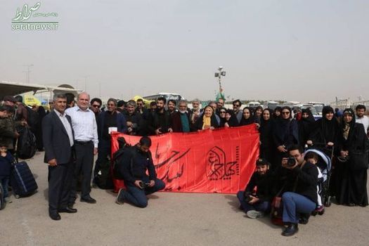 جمعی از هنرمندان در مسیر پیاده‌روی اربعین 96