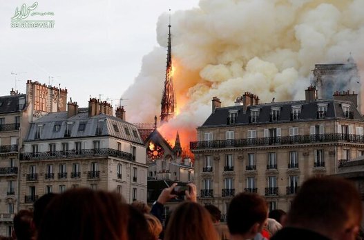  تصویری از لحظه آتش‌سوزی مهیب کلیسای «‌نوتردام» پاریس (آوریل ۲۰۱۹) 