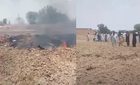 فیلم| اولین تصاویر از سقوط جنگنده پاکستانی