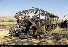فیلم/ توضیحات رئیس پلیس راه درباره جزئیات آتش گرفتن اتوبوس سنندج