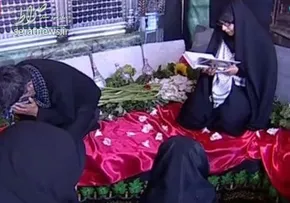 عکس/ پدر شهید هسته‌ای در تشییع شهید حججی