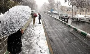 فیلم بارش برف بهاری در غرب استان اصفهان