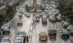 بارش باران و ترافیک در جاده های ۱۴ استان