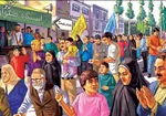 عکس/رونمایی از دیوارنگاره جدید میدان ولیعصر (عج)