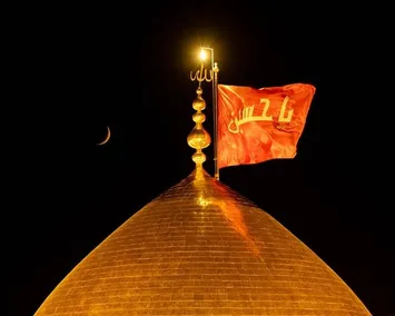 تصاویر | هلال ماه ربیع الثانی بر فراز حرم سیدالشهدا