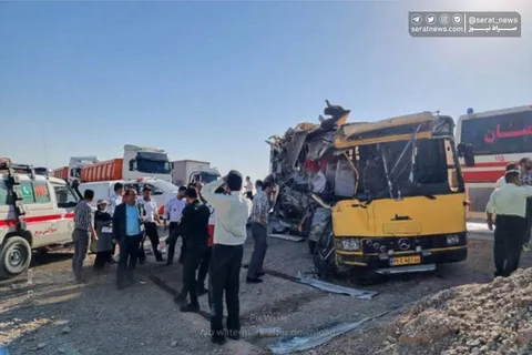 تصاویر | حادثه مرگبار تصادف اتوبوس دانشجویان سمنانی