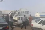 تصادف تریلی و اتوبوس با ۲کشته و ۱۶مصدوم