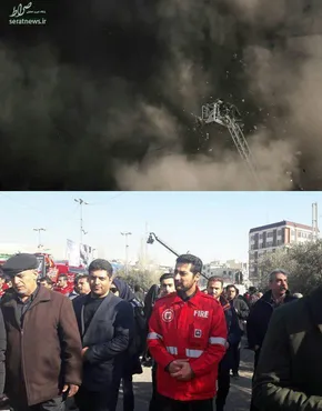 تصاویر/ مراسم وداع با پیکر آتش‌نشانان شهید پلاسکو