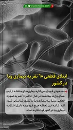 جزئیات تازه از موارد وبا در کشور | ۲ زن و ۳ مرد مبتلا شدند