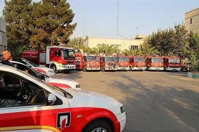 تصاویر| خسارات وارده به ماشین‌های آتش‌نشانی تهران