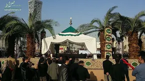 عکس/ پدر شهید هسته‌ای در تشییع شهید حججی