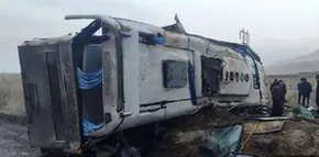 تصاویر | حادثه مرگبار تصادف اتوبوس دانشجویان سمنانی