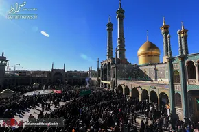 تصاویر/ تعویض پرچم حرم حضرت عبدالعظیم(ع) در شب میلاد