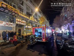 ویدئو | آتش‌سوزی در برج زمرد تبریز