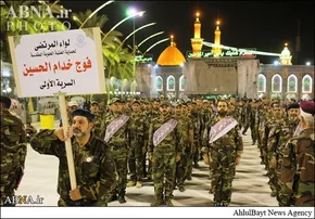 تصاویر/ نماز بر پیکرِ مدافع حرم در کربلا