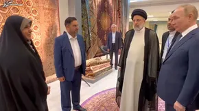فیلم/ تصاویر دیده نشده از بازدید پوتین از نمایشگاه فرش دستباف ایرانی