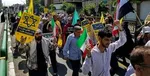 پلاکاردهای کنایه‌آمیز به برجام/ تصاویر