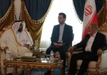 دیدار لاریجانی با وزیر خارجه‌ قطر +عکس