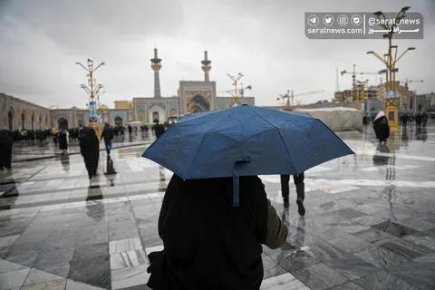 تصاویر| بارش باران در حرم مطهر امام رضا(ع)