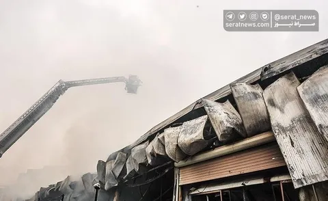 تصاویر| آتش‌سوزی مهیب بازارچه محلی در جنت آباد