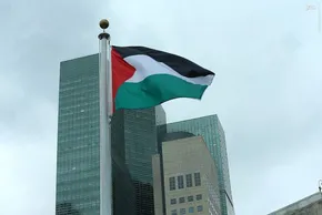 تصاویر | واکنش نماینده فلسطین در سازمان ملل هنگام سخنرانی مکرون