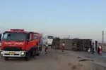 آتش‌سوزی اتوبوس و نجات ۲۰ مسافر در آزادراه تهران - قم