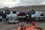 آتش‌سوزی اتوبوس و نجات ۲۰ مسافر در آزادراه تهران - قم