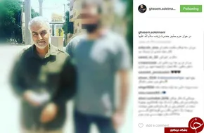 ‎عکس/ عیادت حاج قاسم ازجانباز مدافع حرم