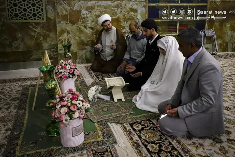 تصاویر| عَقد در جوار  حضرت امام رضا(ع)