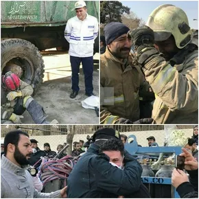 عکس/ برادر دوقلوی آتش‌نشان شهید