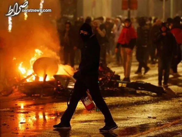 آشوب خیابانی هواداران فوتبال در پی شکست تیم بلژیک از مراکش در مسابقات جام جهانی فوتبال/ شهر بروکسل/ رویترز 