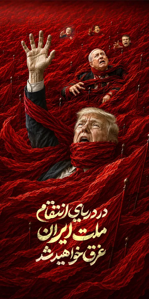 عکس | «در دریای انتقام ملت ایران غرق خواهید شد»