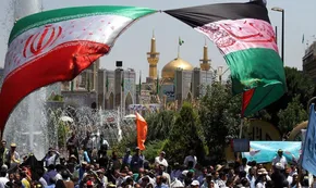 فیلم| پرچم خونین شهید روز قدس تهران