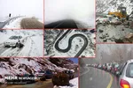 انسداد ۹ جاده به دلیل بارش برف و سیلاب