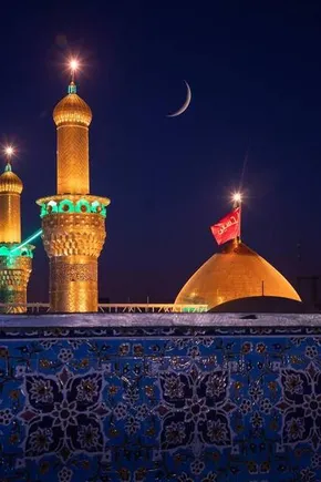 تصاویر | هلال ماه ربیع الثانی بر فراز حرم سیدالشهدا