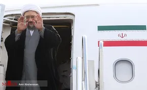 تصاویر/عیادت لاریجانی از آیت الله موسوی اردبیلی
