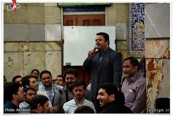 حاج مهدی عزیزیان در مراسم تشییع پیکر کربلایی عباس شاهی