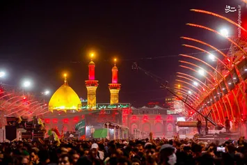 تصاویر| بین‌الحرمین غرق در شور اربعین